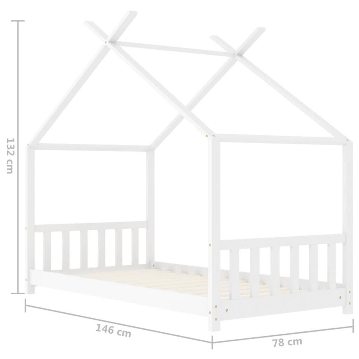 VIDAXL Cadre de lit d'enfant Blanc Bois de pin massif 70x140 cm