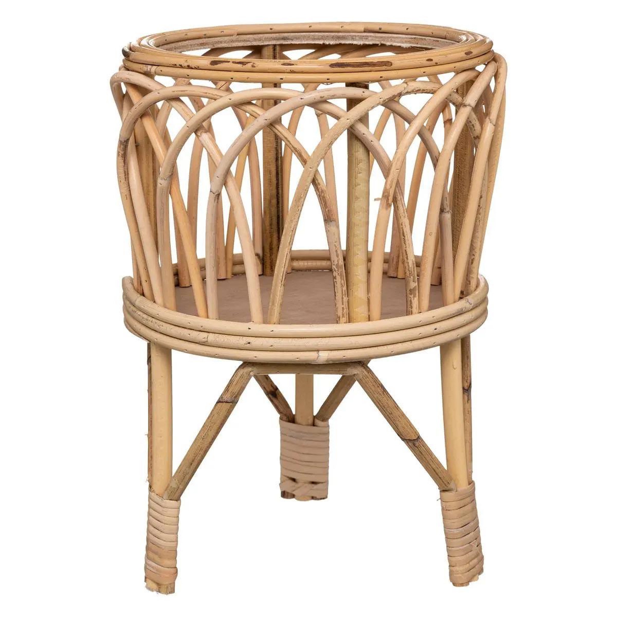 ATMOSPHERA Cache-Pot sur Pied en Rotin  Carmen  39cm Beige