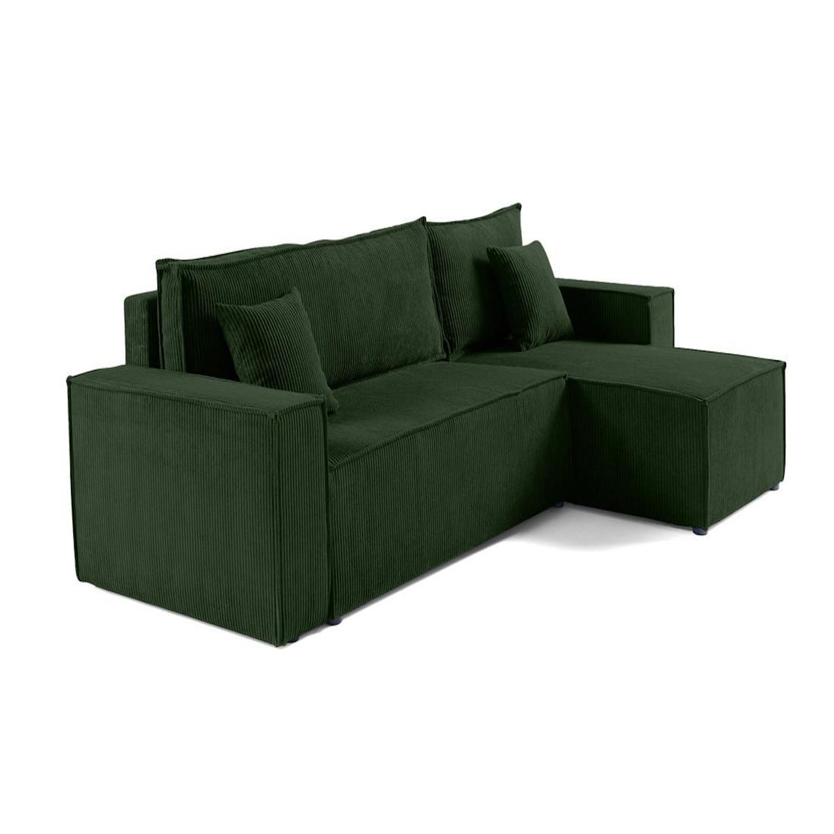 BEST MOBILIER Cezanne - canapé d'angle réversible - 4 places - convertible avec coffre - en velours côtelé