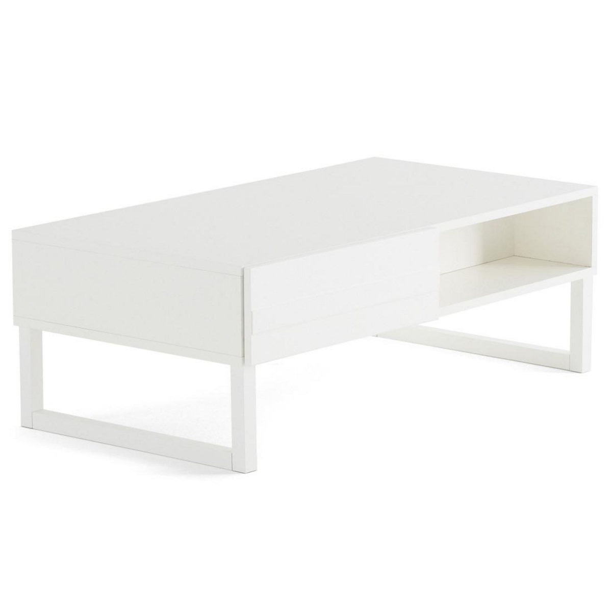 BEST MOBILIER Sofia - table basse - blanc mat - 1 niche - 110 cm