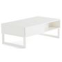 Voir la diapositive 2 : BEST MOBILIER Sofia - table basse - blanc mat - 1 niche - 110 cm