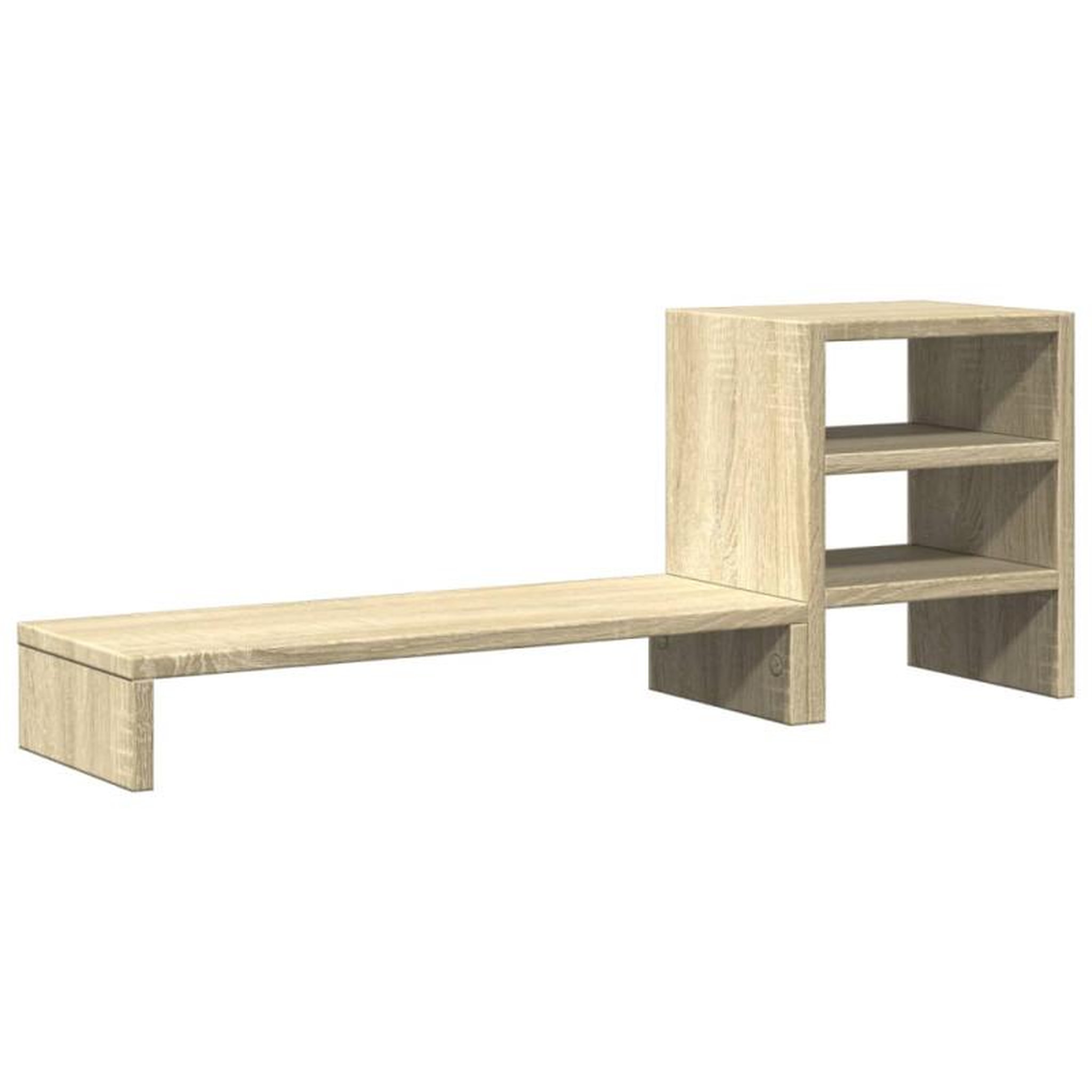 Voir la diapositive 6 : VIDAXL Support de moniteur et organisateur de bureau bois d ingénierie