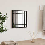 VIDAXL Miroir mural noir 30x30 cm carré fer