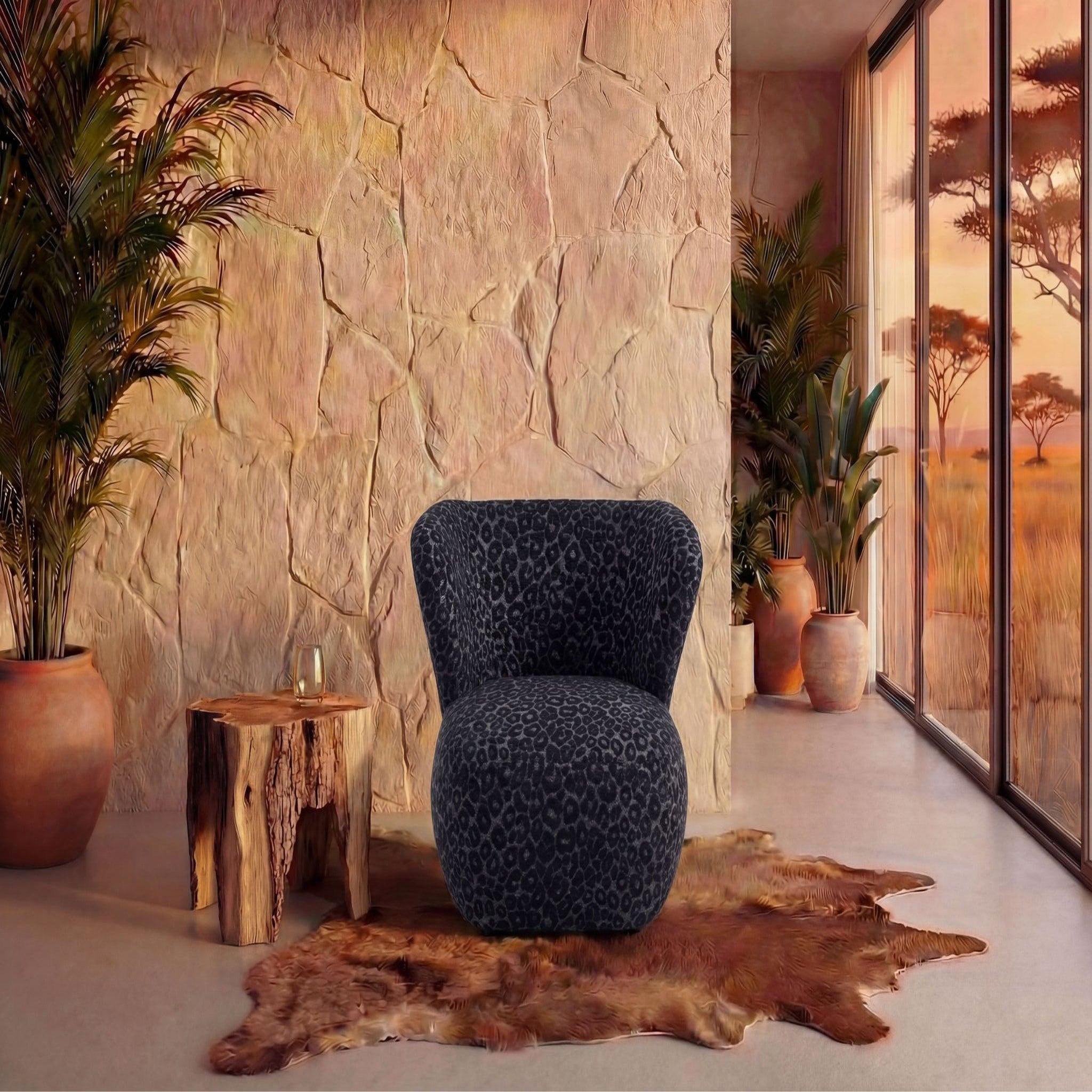 Voir la diapositive 3 : CASANOVA PARIS Capri - fauteuil tissu imprimé animalier