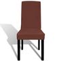 Voir la diapositive 3 : VIDAXL Housse de chaise droite extensible 6 pcs marron