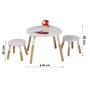 Voir la diapositive 3 : TOILINUX Table Dream et ses deux tabourets pour enfants - Blanc et Bois