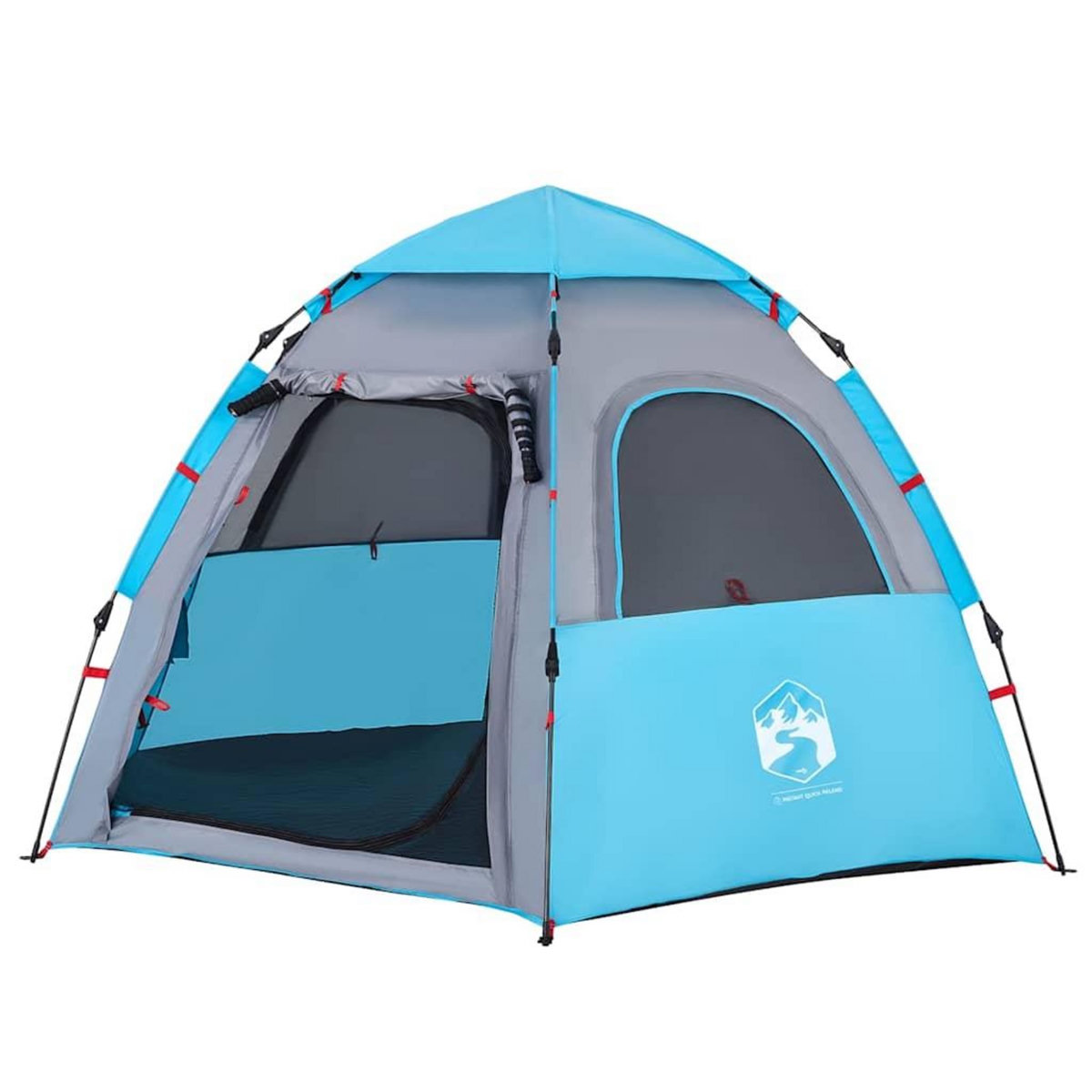 VIDAXL Tente de camping cabine 4 personnes bleu liberation rapide