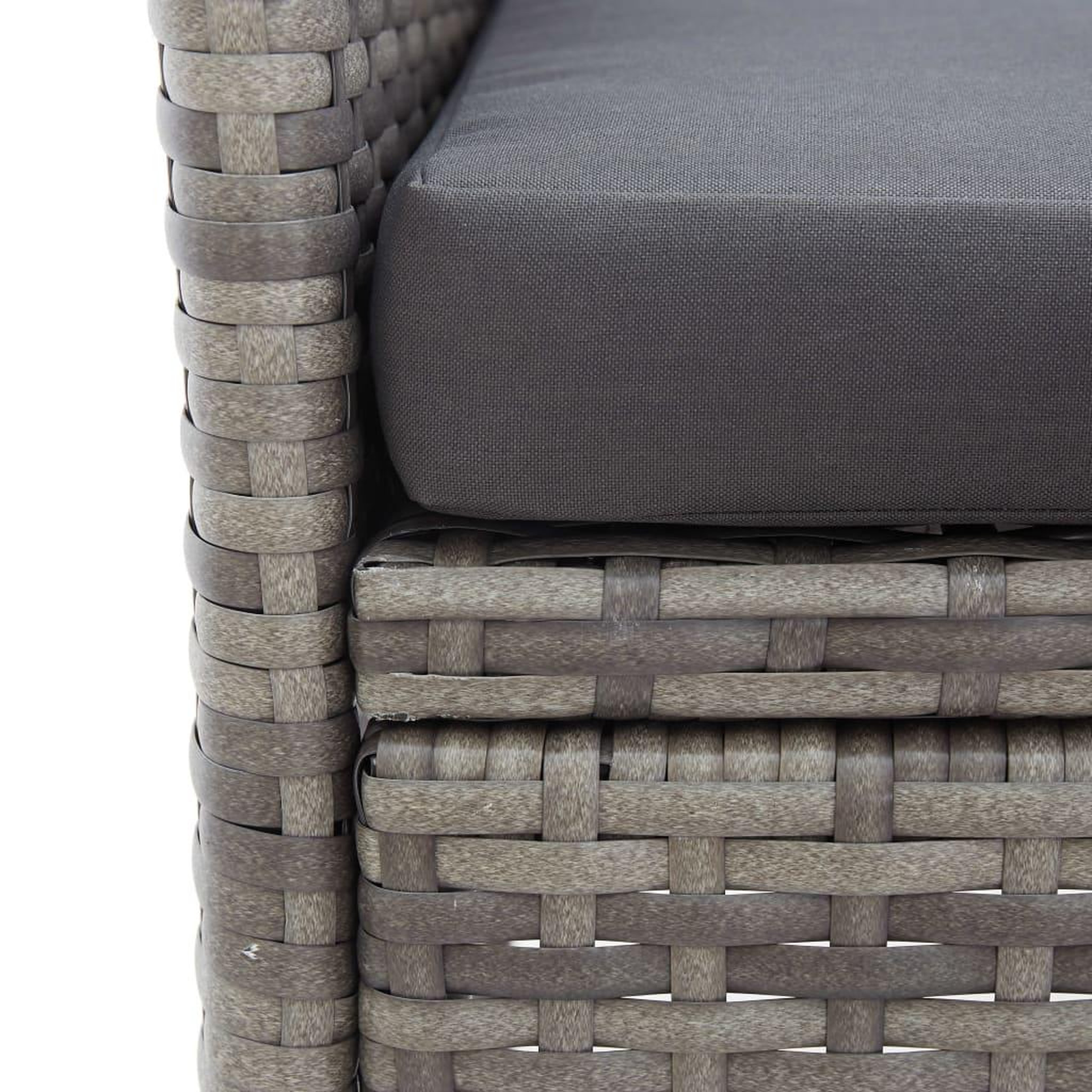 Voir la diapositive 5 : VIDAXL Banc de jardin 2 places et table a the 143 cm poly rotin gris
