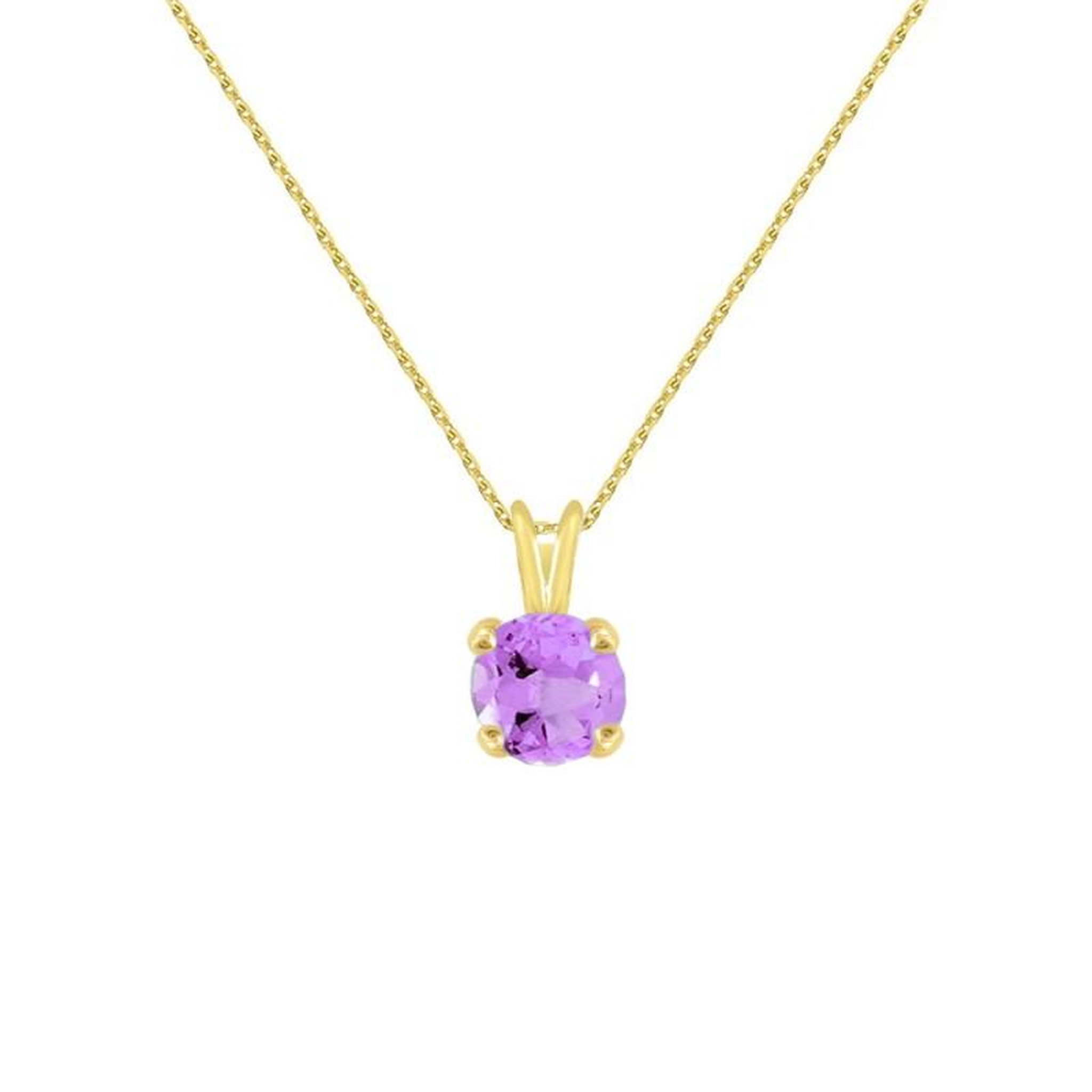 L'ATELIER D'AZUR Collier - Pendentif Or Jaune Améthyste Ronde - Femme