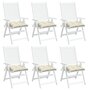 VIDAXL Coussins de chaise 6 pcs blanc creme 50x50x7 cm tissu oxford