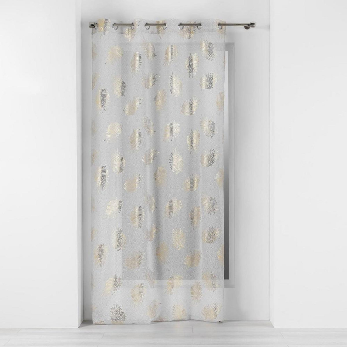 Douceur d'Intérieur Voilage à œillets 140x240 sable métallisé Sunny Gold