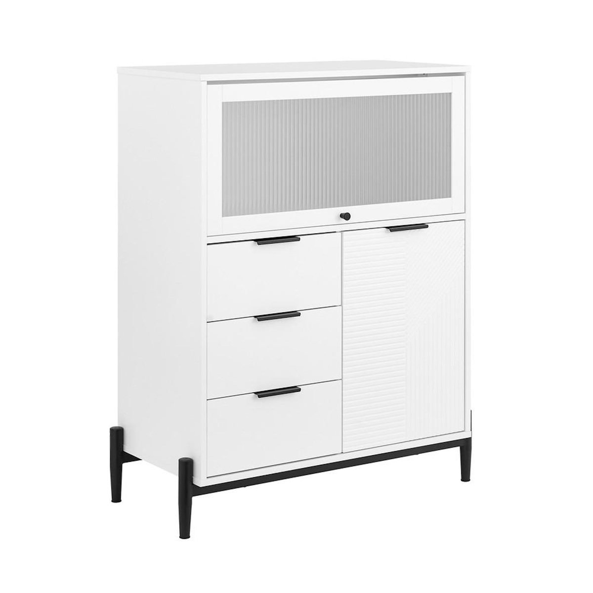 SOBUY SoBuy - Buffet Bas à trois tiroirs - Blanc - 86x40x108cm - Moderne - FSB94-W