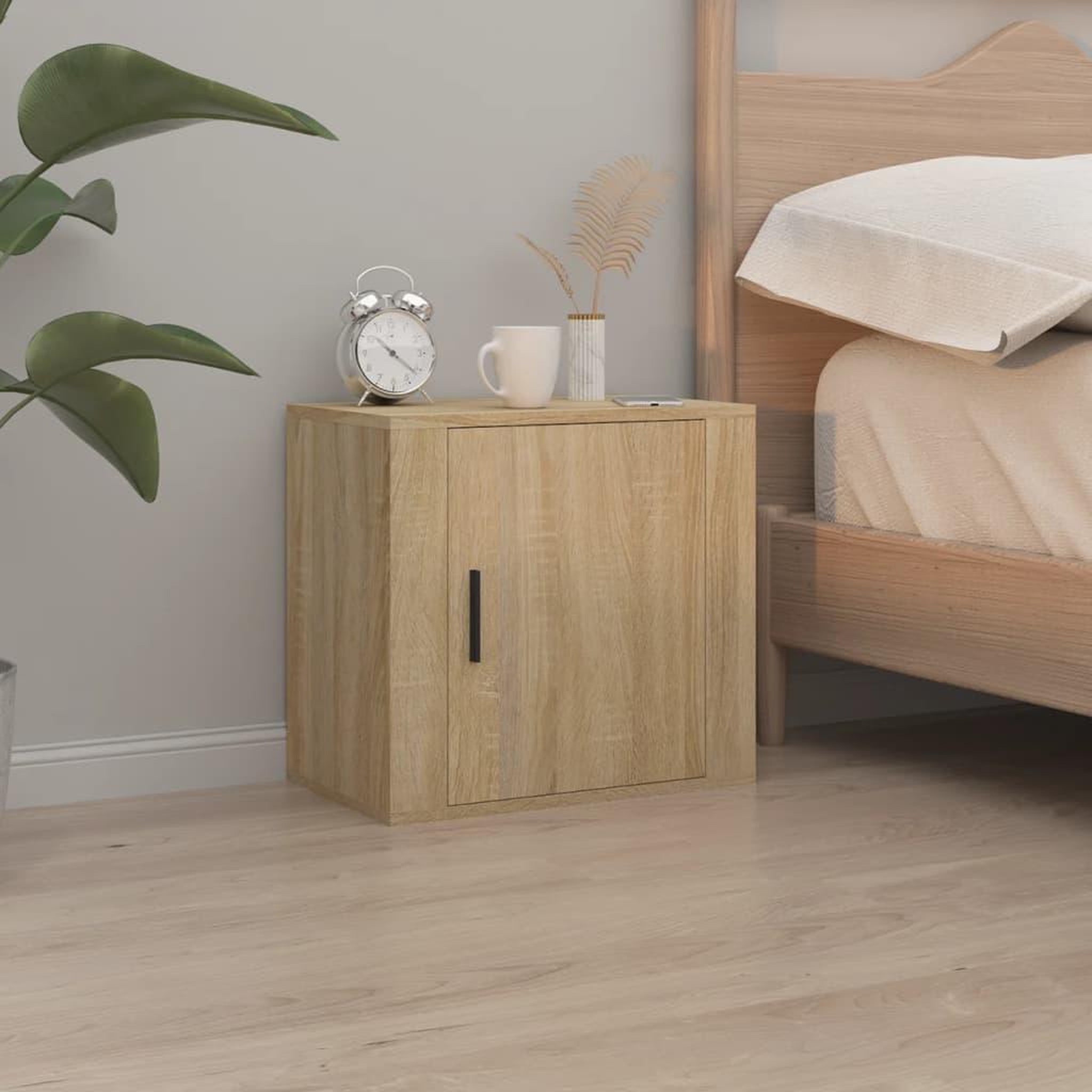 Voir la diapositive 1 : VIDAXL Table de chevet murale Chene sonoma 50x30x47 cm