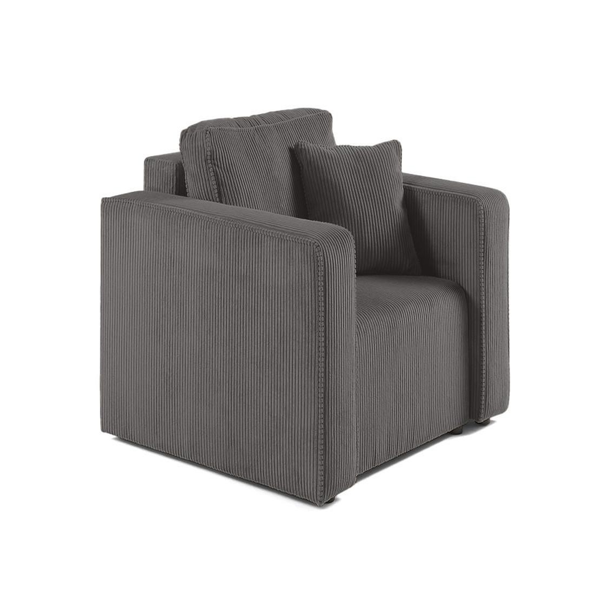 Voir la diapositive 1 : BEST MOBILIER Topaze - fauteuil - en velours côtelé
