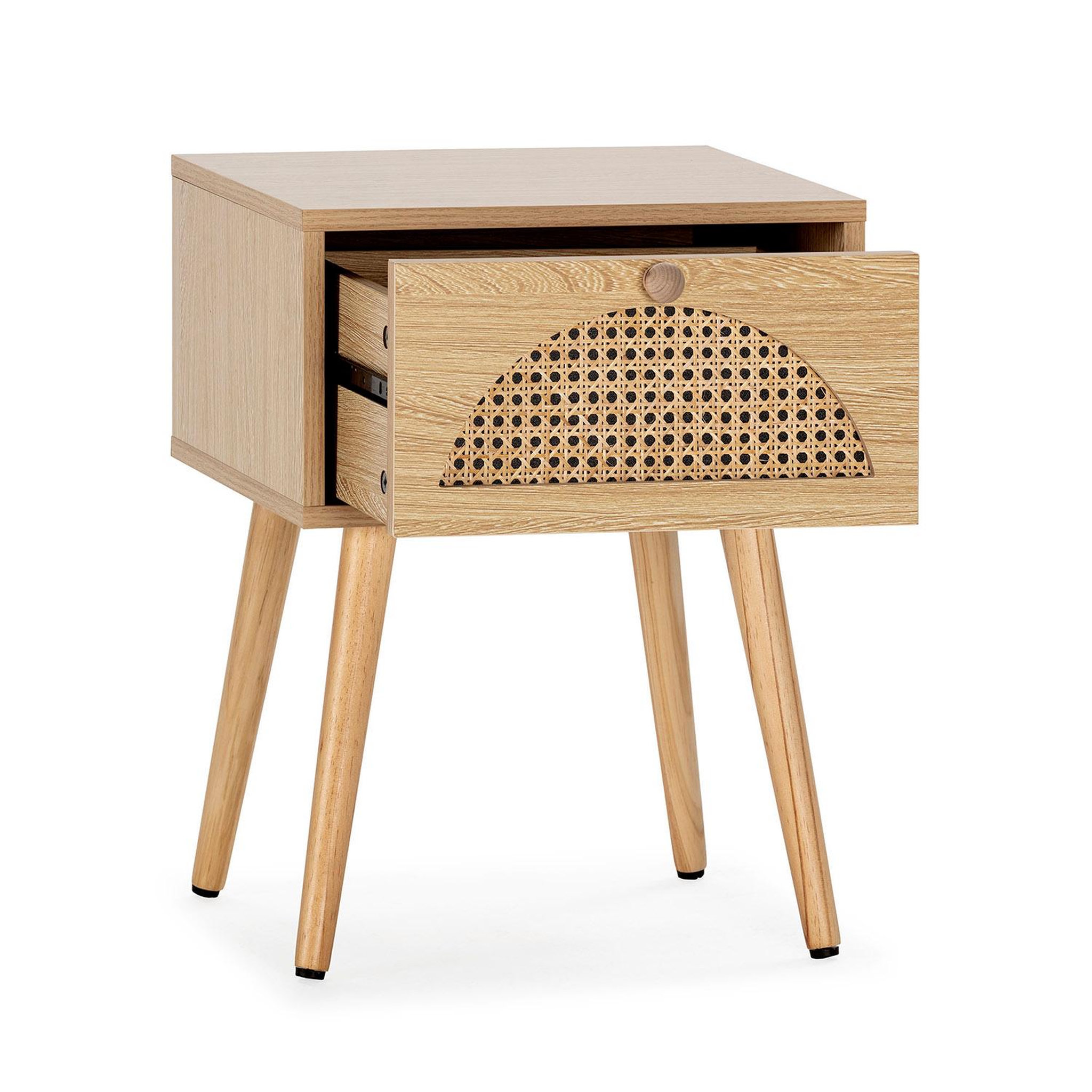 Voir la diapositive 3 : VS VENTA-STOCK Table de chevet Luna 1 tiroir couleur chêne