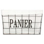 Voir la diapositive 2 :  Lot de 5 Paniers Rectangulaire  Welcome Black  Blanc