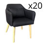 Voir la diapositive 2 : Paris Prix Lot de 20 Fauteuils en Tissu  Delante  67cm Noir