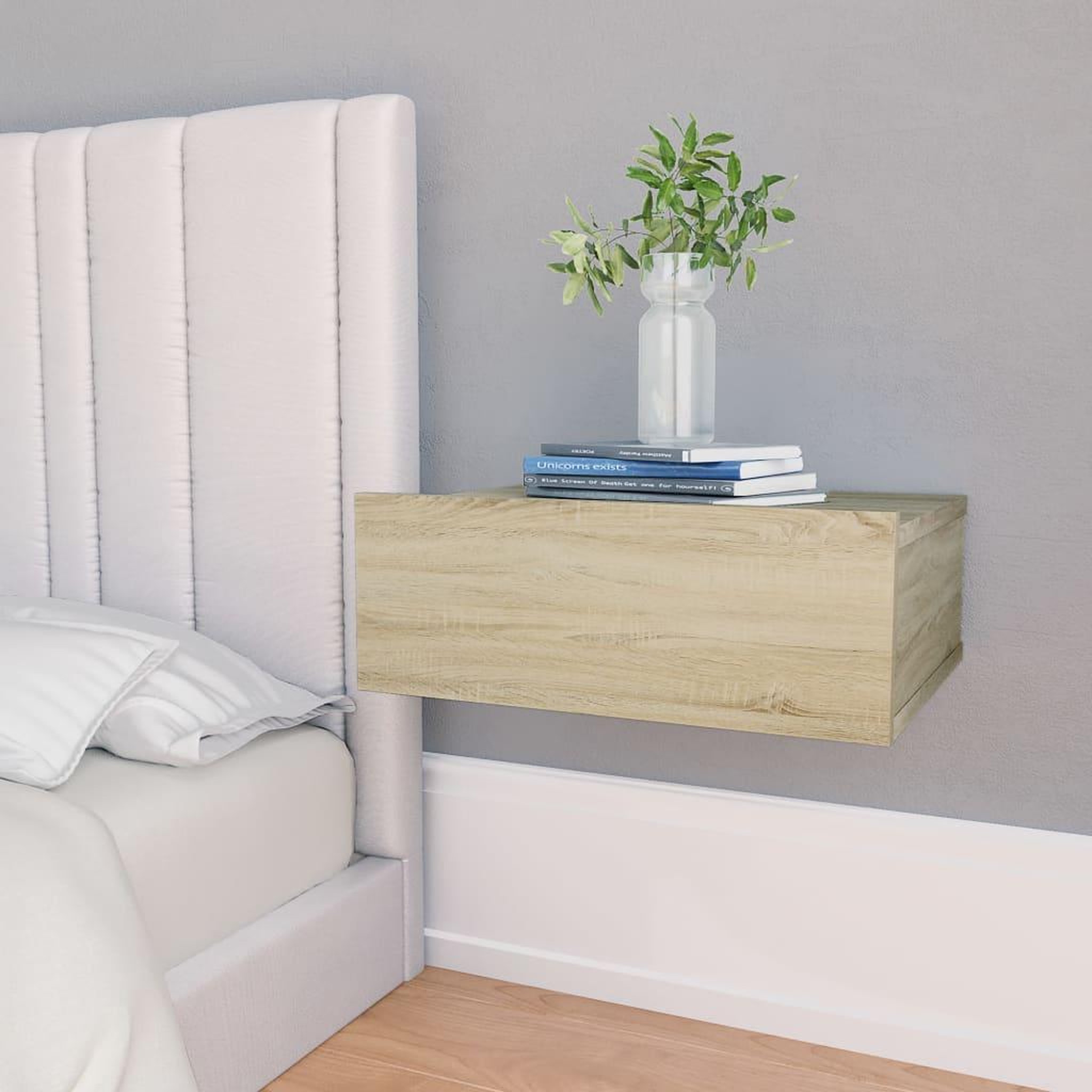 Voir la diapositive 1 : VIDAXL Tables de chevet flottantes 2 pcs Chene sonoma Bois ingenierie