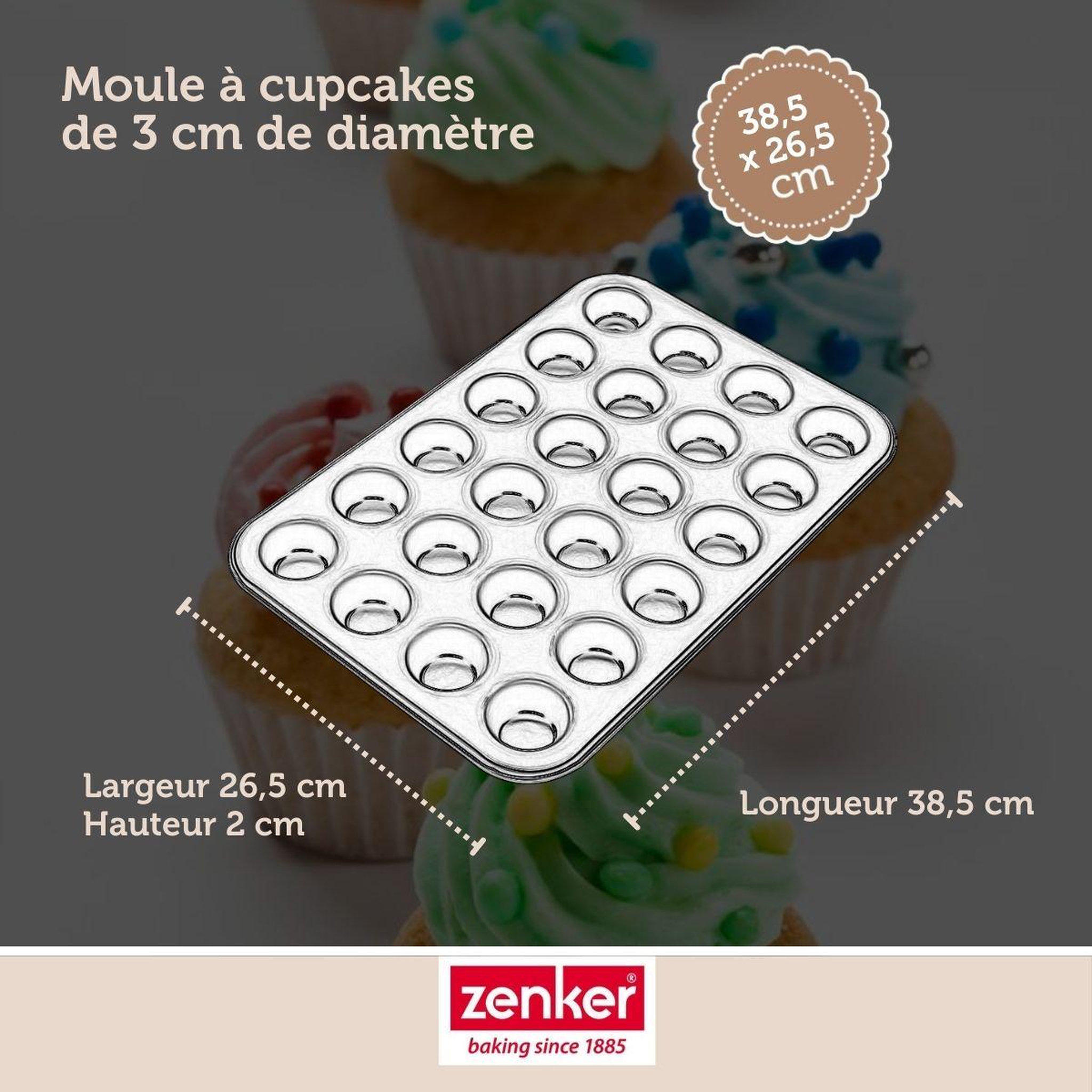 Voir la diapositive 3 : ZENKER Moule à muffins 24 empreintes 38 x 26 cm zenker black metallic