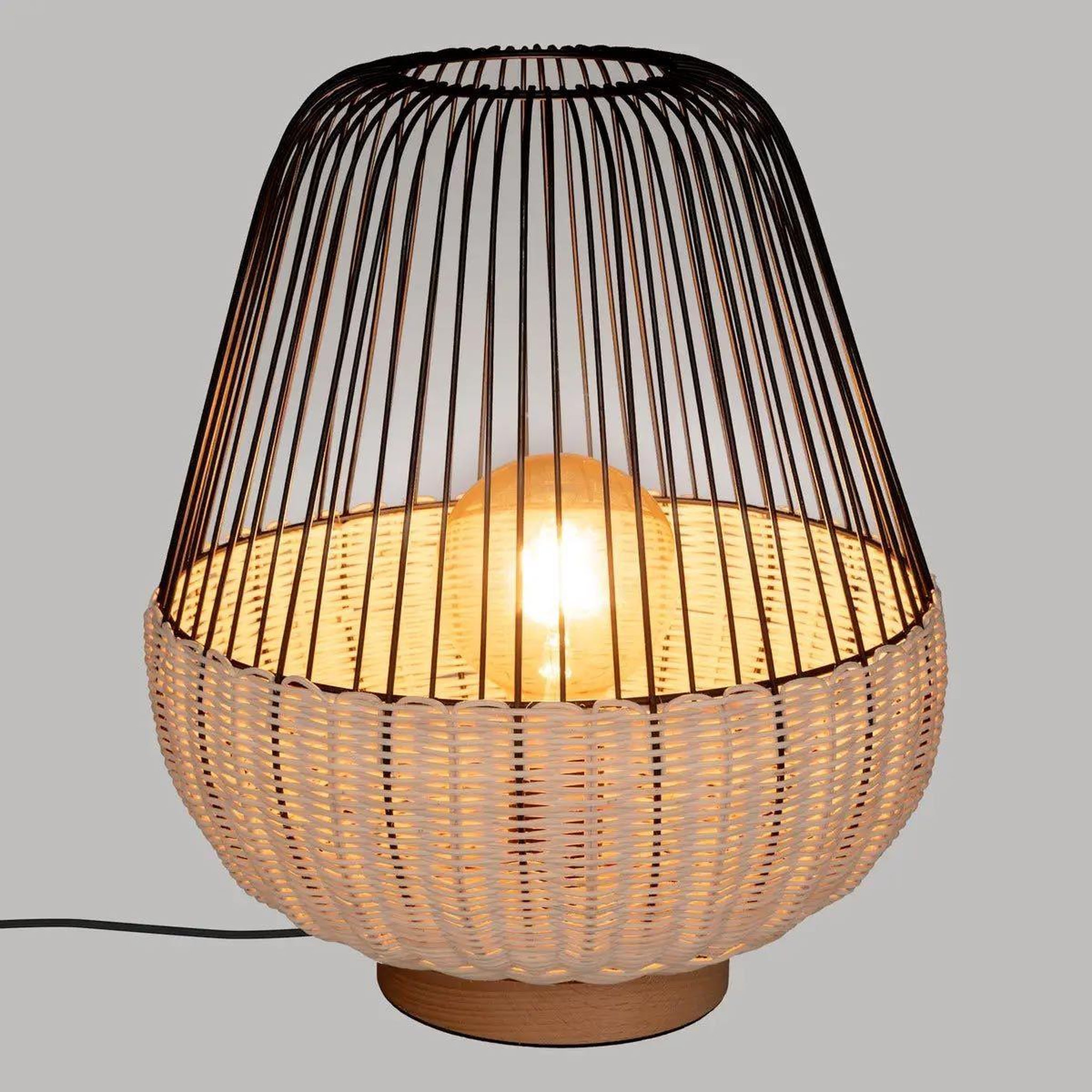 Voir la diapositive 3 : ATMOSPHERA Lampe à poser design  anea  35cm noir & naturel
