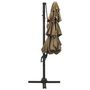Voir la diapositive 4 : VIDAXL Parasol de jardin a 4 niveaux avec mat en aluminium taupe 3x3 m