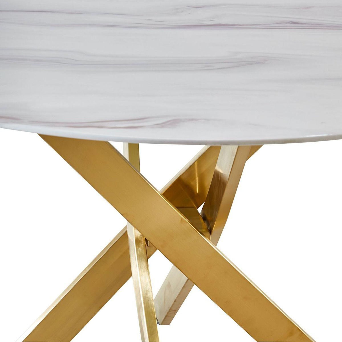 Paris Prix Table de Repas Ronde  Rixa  120cm Effet Marbre