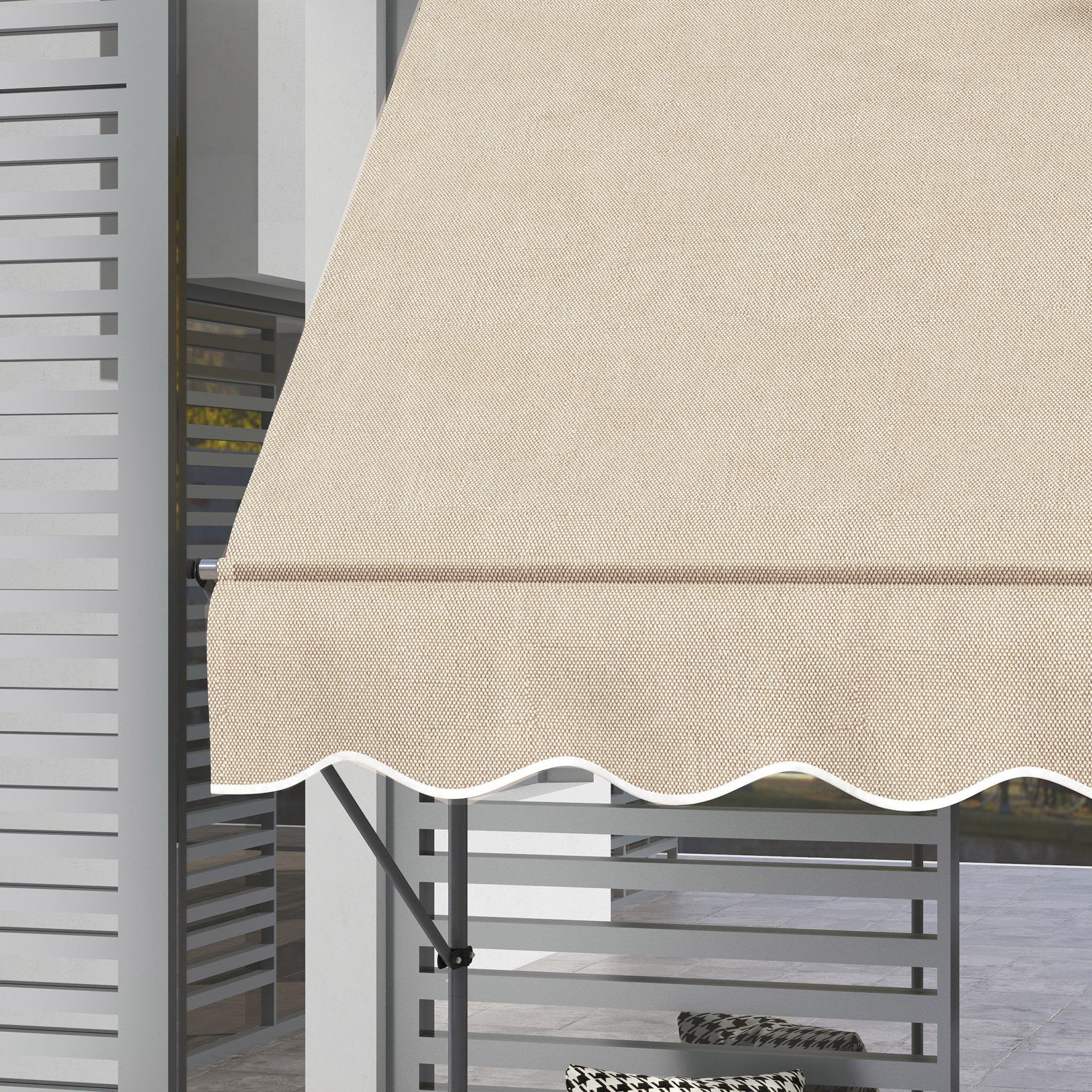 Voir la diapositive 3 : OUTSUNNY Store banne autoportant manuel rétractable 1,5L x 1,2l x 2,1-3H m inclinaison réglable métal alu polyester sable