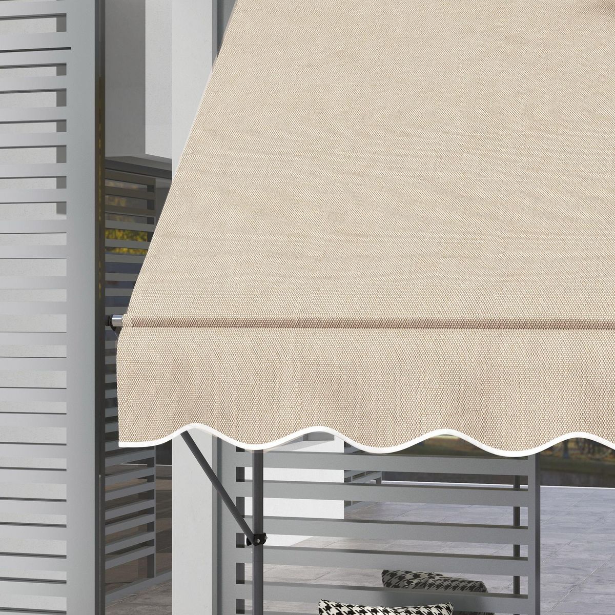 OUTSUNNY Store banne autoportant manuel rétractable 1,5L x 1,2l x 2,1-3H m inclinaison réglable métal alu polyester sable