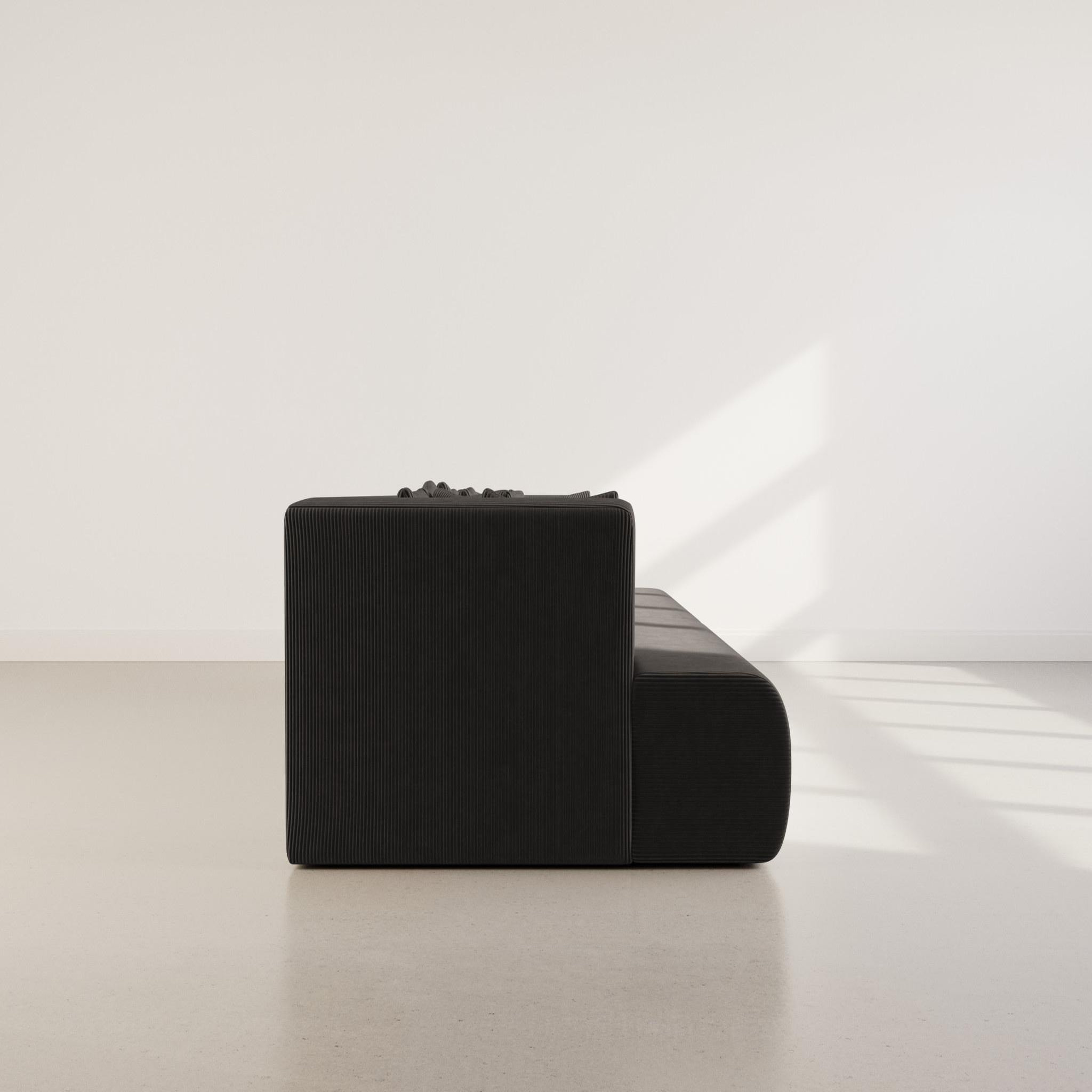 Voir la diapositive 5 : LISA DESIGN Onyx - canapé droit 4 places avec double méridienne - assise profonde - en velours côtelé