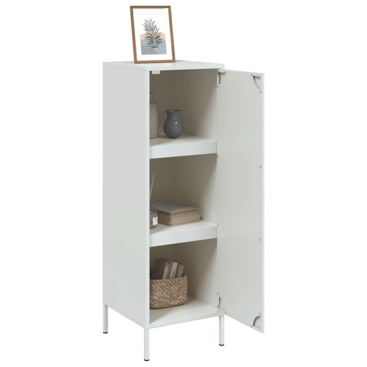 VIDAXL Buffet haut blanc 36x39x113 cm acier