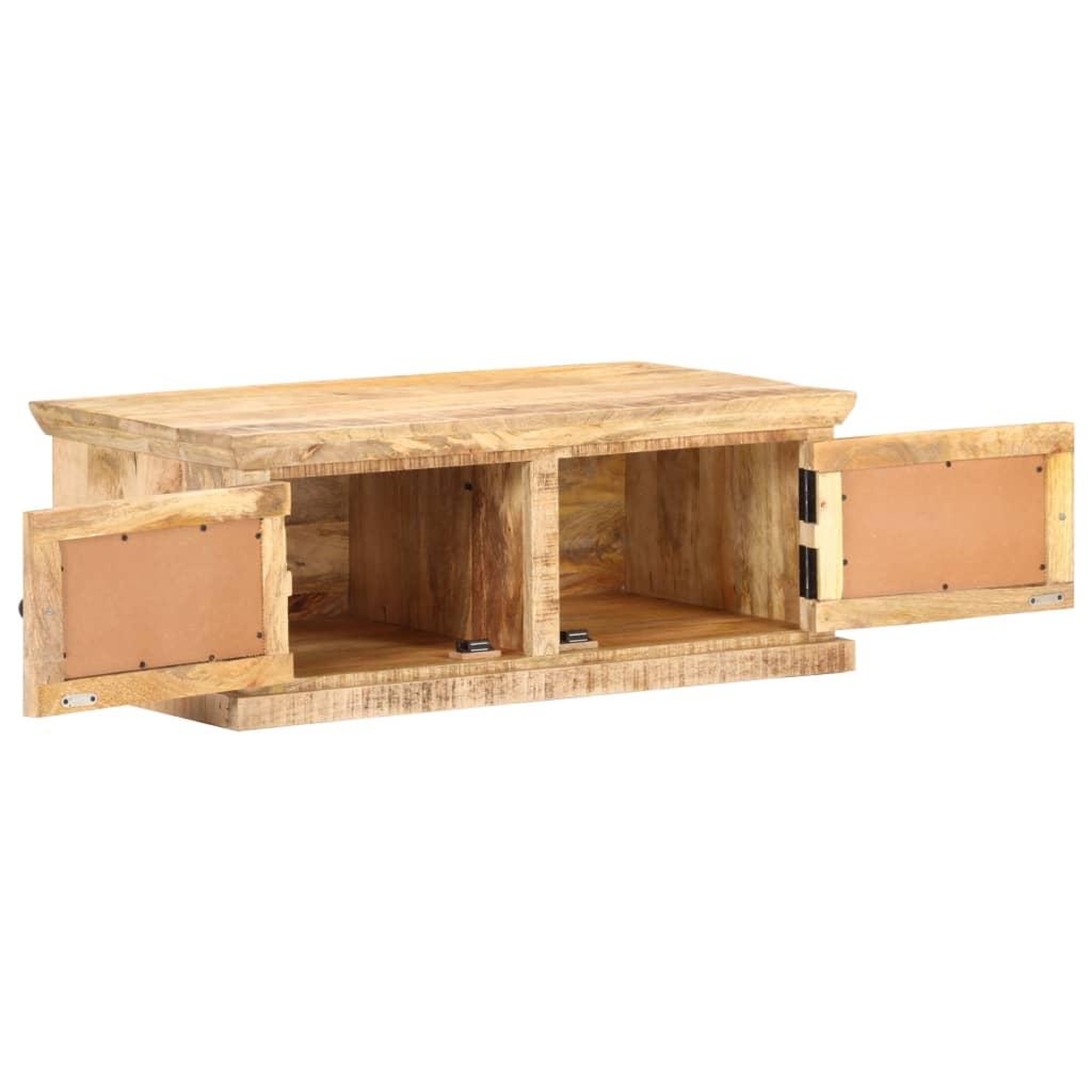 Voir la diapositive 2 : VIDAXL Table basse 90x50x35 cm Bois de manguier et canne naturelle