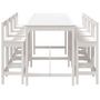 Voir la diapositive 5 : VIDAXL Ensemble de bar de jardin 9 pcs blanc bois de pin massif