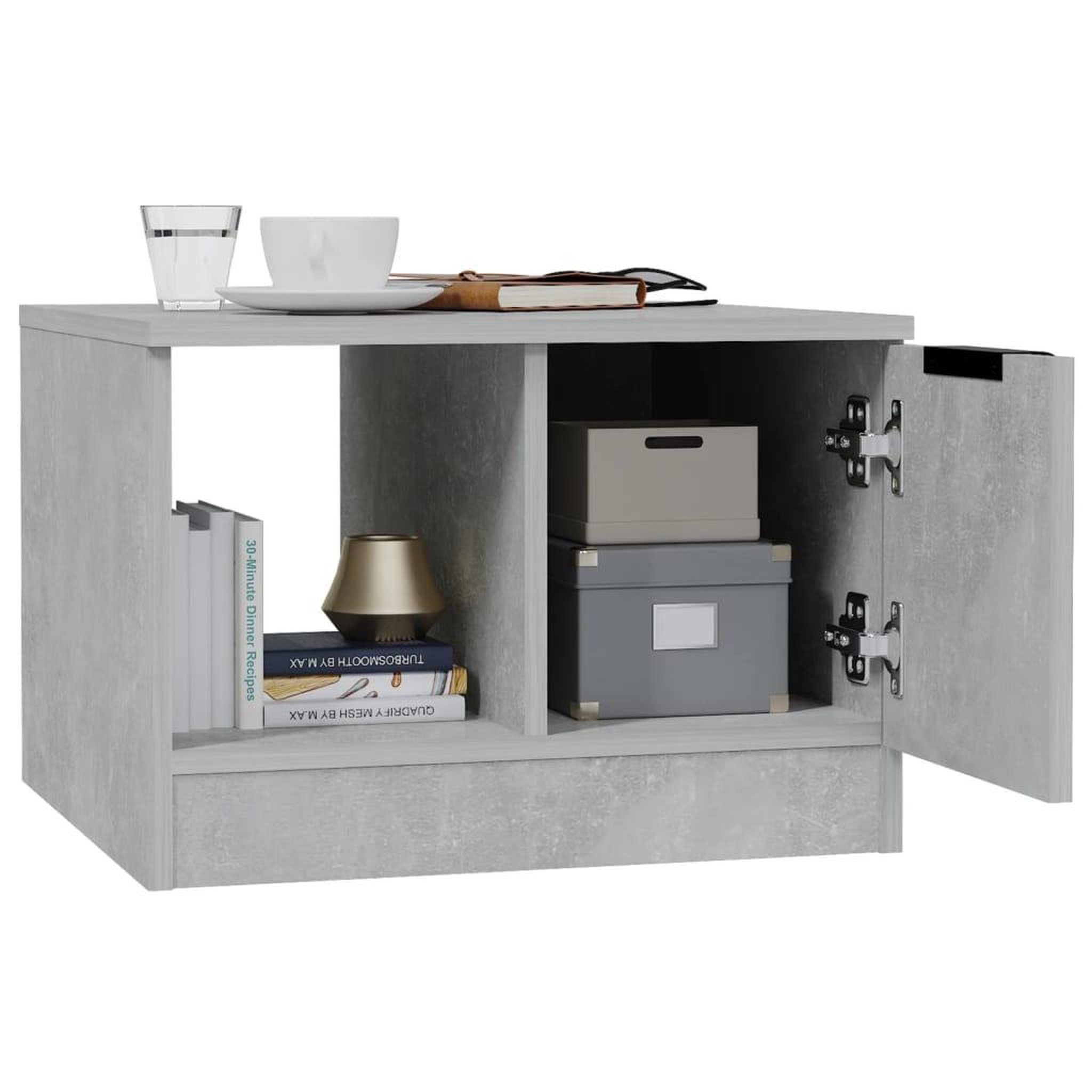 Voir la diapositive 4 : VIDAXL Table basse gris beton 50x50x36 cm bois d'ingenierie