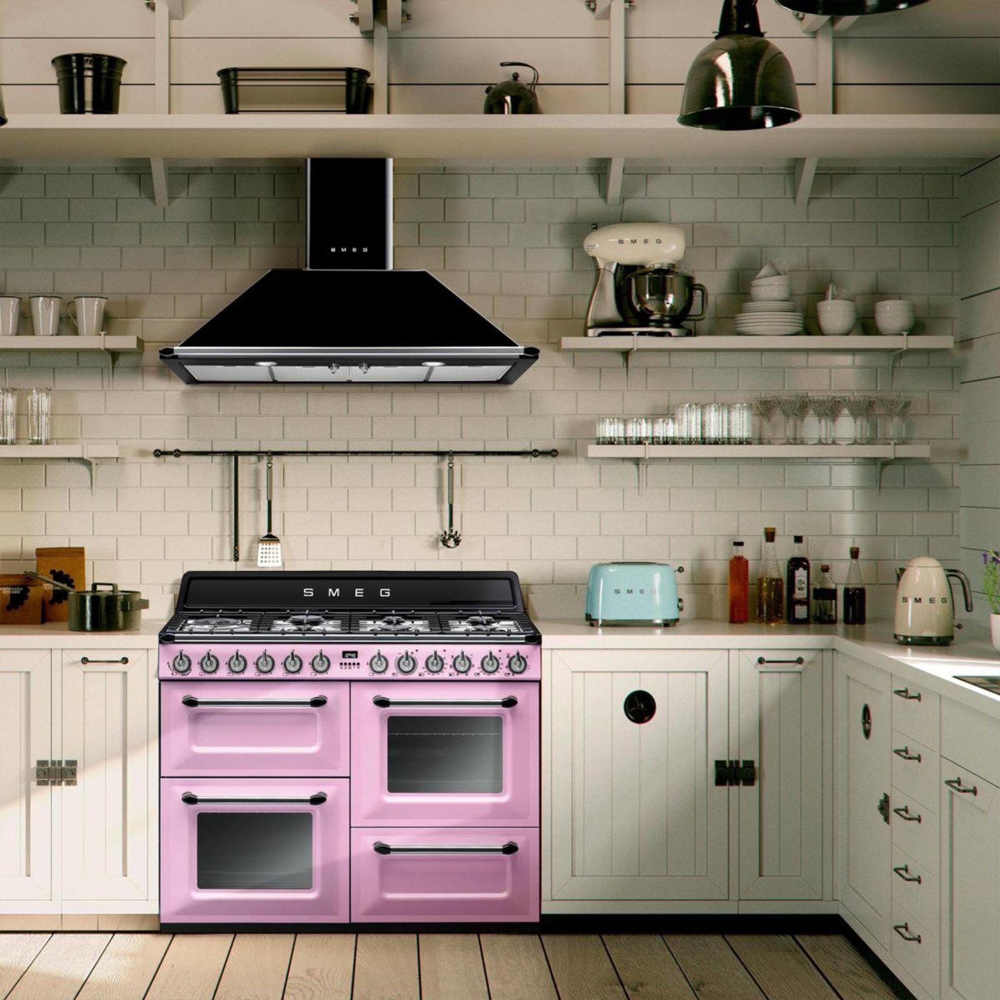 Voir la diapositive 4 : SMEG Hotte décorative murale kt110ble