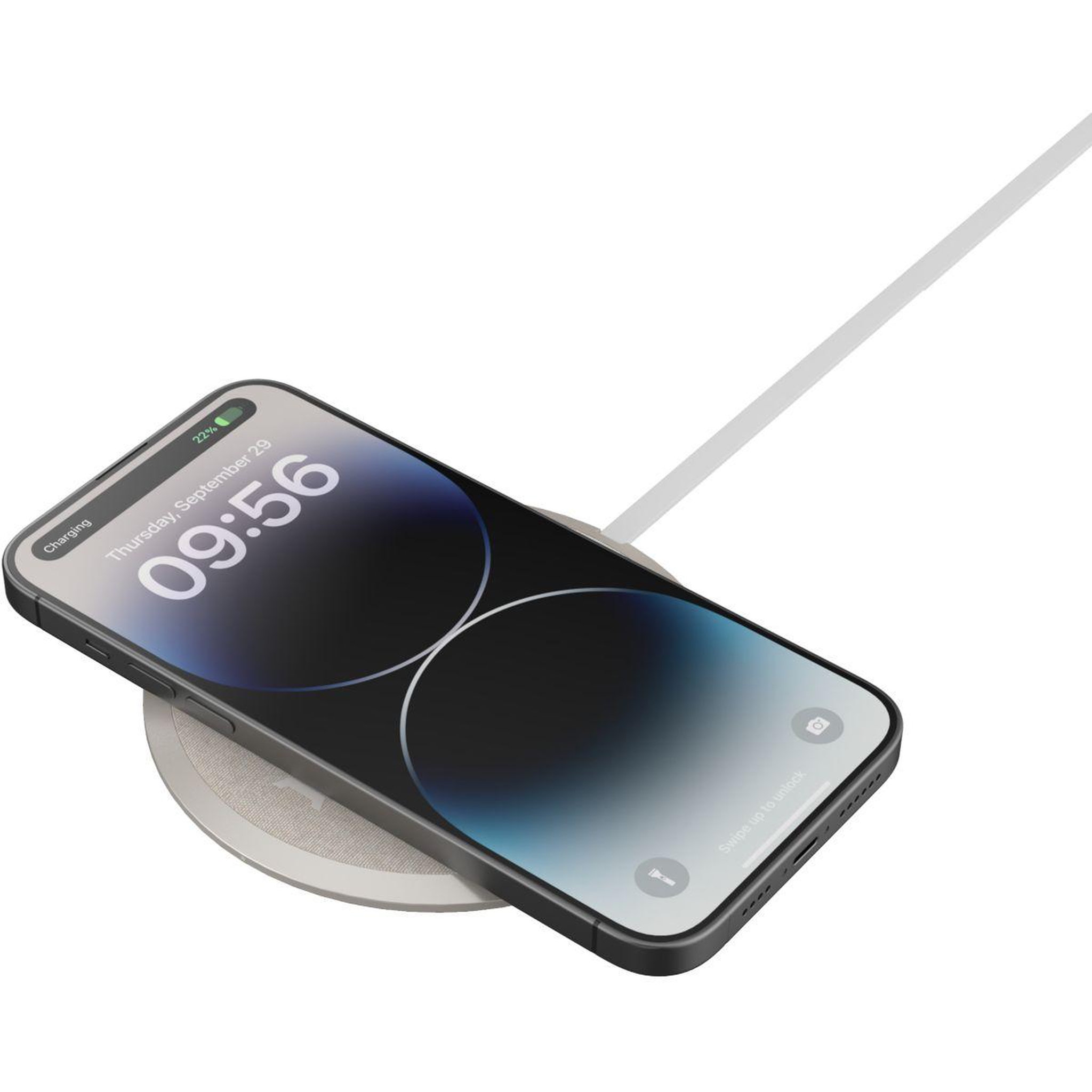 Voir la diapositive 3 : ADEQWAT Chargeur induction 15W USB-C Beige