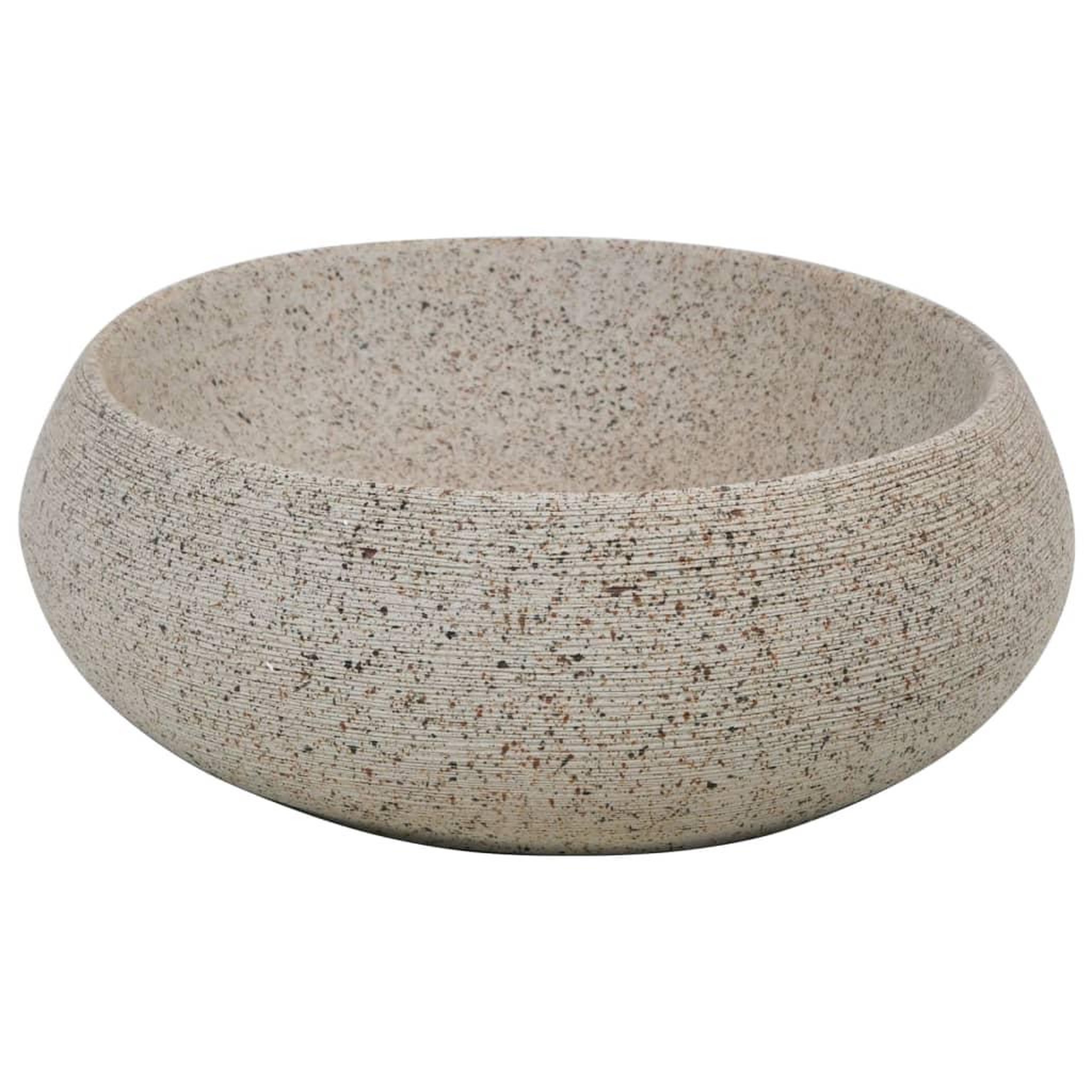 Voir la diapositive 5 : VIDAXL Vasque a poser sable ovale 59x40x15 cm ceramique