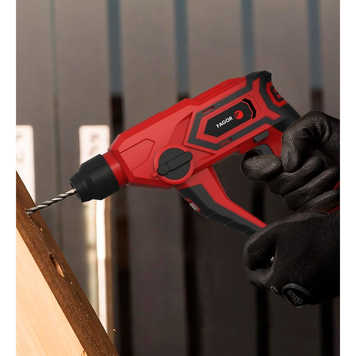 Fagor Petit marteau perforateur 20v joules puissant de 1,2 j avec une batterie 2.0 ah - fgmp100