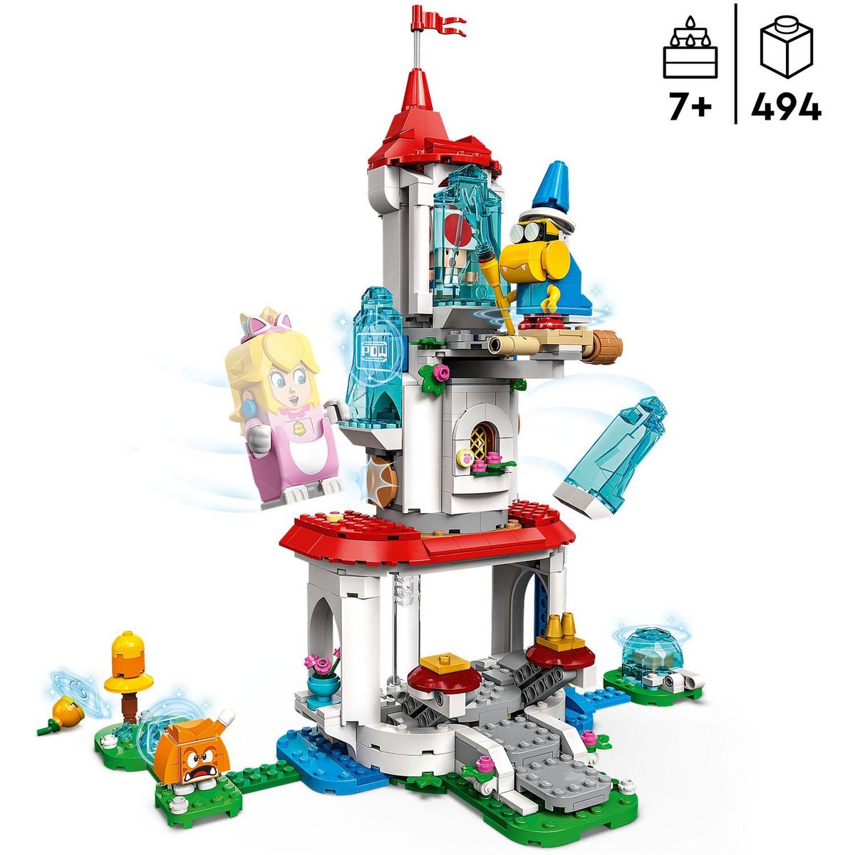 LEGO Super Mario 71407 Ensemble d&rsquo;Extension La Tour Gelée et le Costume de Peach Chat, Jouet