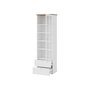 Voir la diapositive 3 : BEST MOBILIER Francesco - vitrine - effet bois et blanc - 2 tiroirs et 1 porte - 201 cm