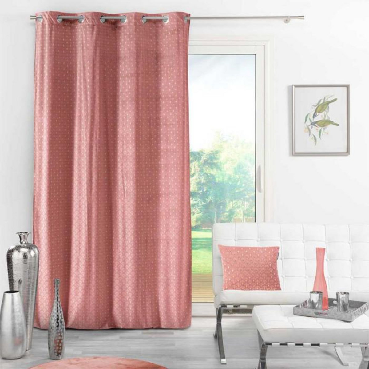 Paris Prix Rideau à Œillets Imprimé  Bellagold  140x240cm Rose