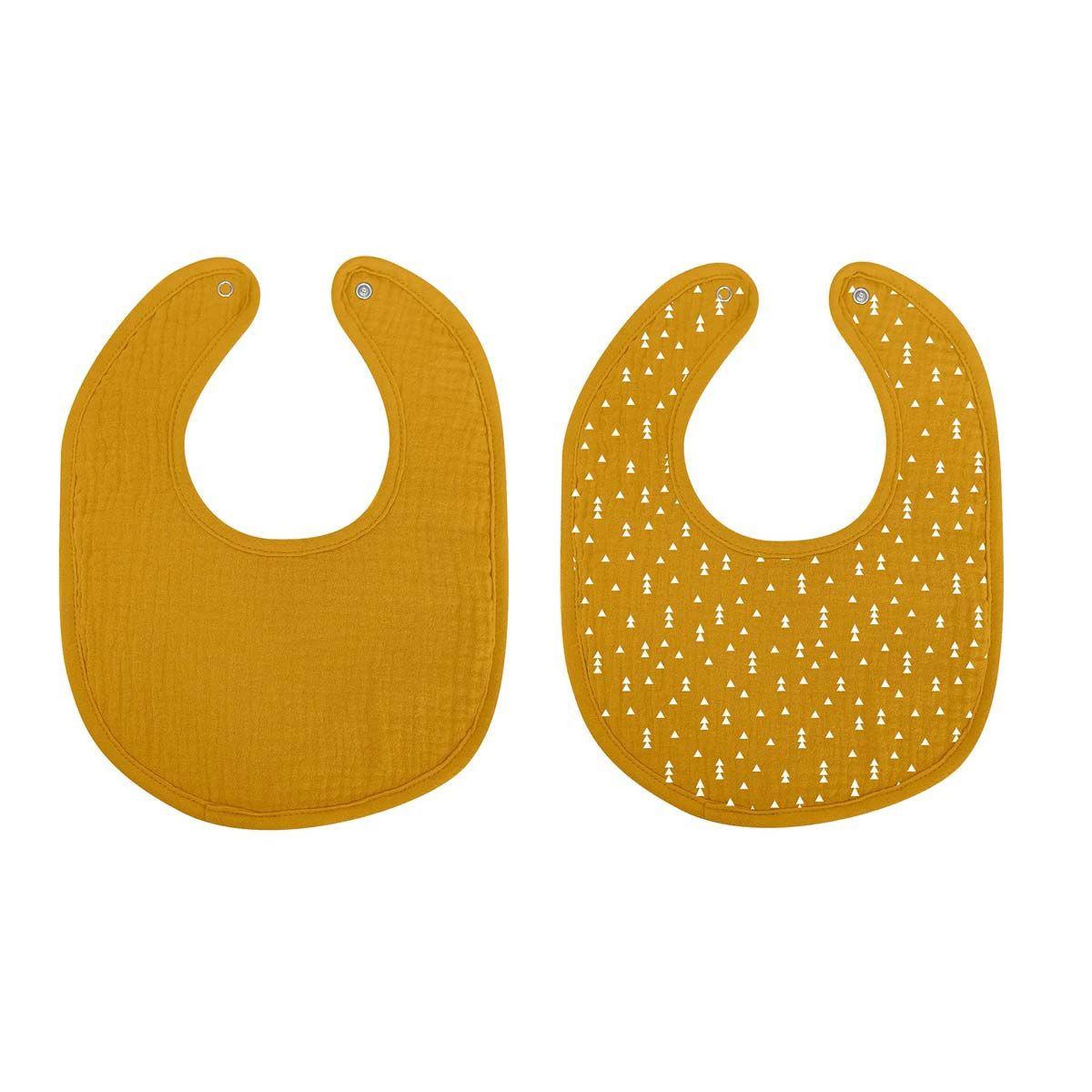 BEBE DOUCEUR Lot de 2 bavoirs bébé  absorbant  27cm moutarde