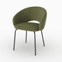 Voir la diapositive 1 : MAISON PAVANE Chaise en tissu vert chiné et pieds noirs-Milly