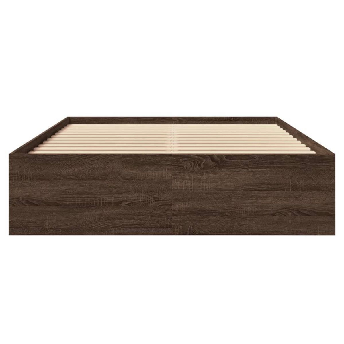 VIDAXL Cadre de lit sans matelas chene marron 140x200 cm