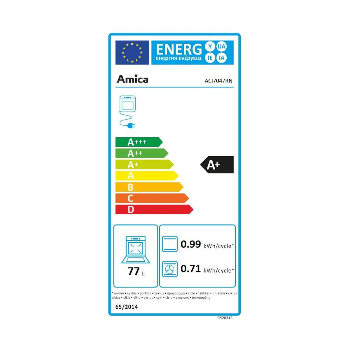 Amica Cuisinière induction ACI7047RN