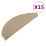 Voir la diapositive 2 : VIDAXL Tapis d'escalier auto-adhesifs 15 pcs Beige fonce 65x21x4 cm