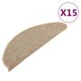 Voir la diapositive 2 : VIDAXL Tapis d'escalier auto-adhesifs 15 pcs Beige fonce 65x21x4 cm
