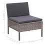 Voir la diapositive 6 : VIDAXL Salon de jardin 3 pcs avec coussins Resine tressee Gris