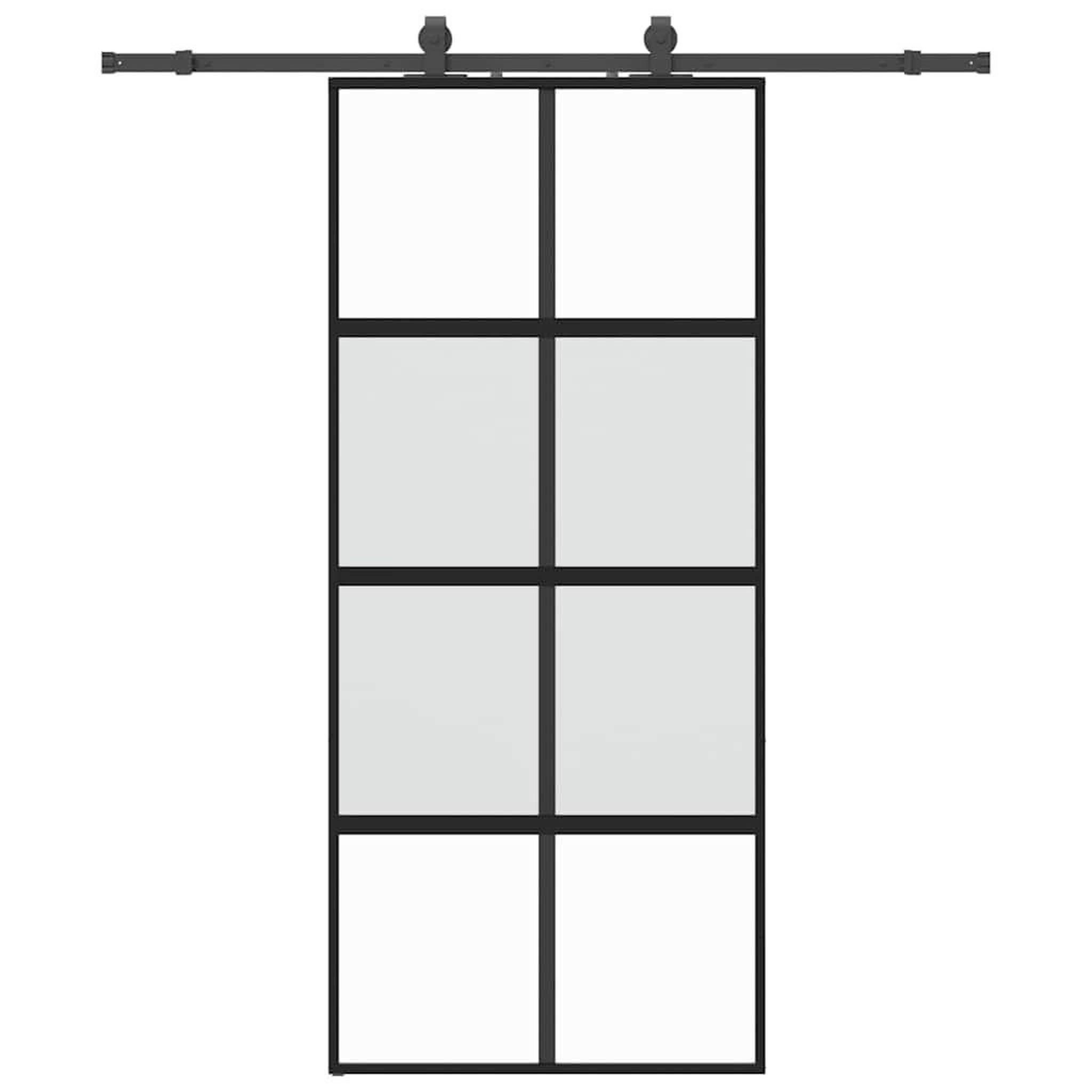 Voir la diapositive 2 : VIDAXL Porte coulissante avec kit de quincaillerie noir 90x205 cm