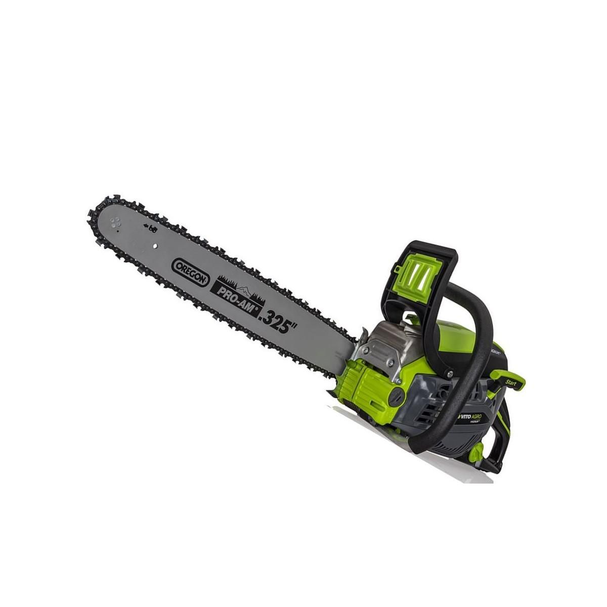 VITO Tronconneuse thermique 50cm3 Lame 55 cm Guide OREGON Moteur 2T Carburateur Walbro VITO