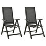 Voir la diapositive 1 : VIDAXL Chaises pliables de jardin lot de 2 Textilene et aluminium Noir